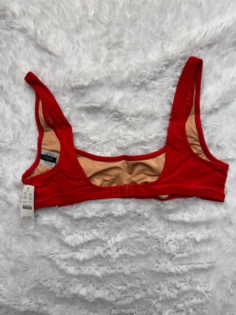 J.Crew Red Bikini Top Adjustable Back Lined Heritage Scoop Neck Bikini Top Large - Picture 5 of 10